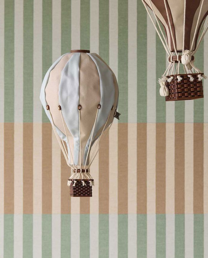 Wallpaper, green, striped fabric effect, 363157, Tiny Treasures, Eijffinger