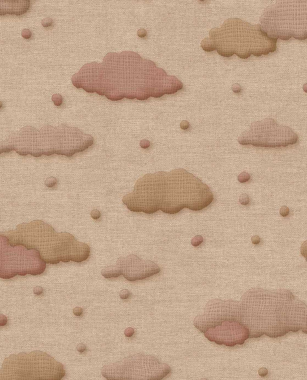 Kids' wallpaper, red-brown, clouds, polka dots, 363162, Tiny Treasures, Eijffinger