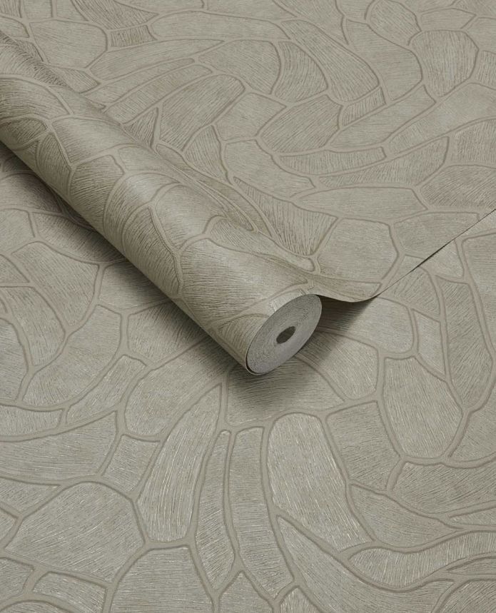 Geometric wallpaper, beige-green, stone, 363218, Calm Crafted, Eijffinger
