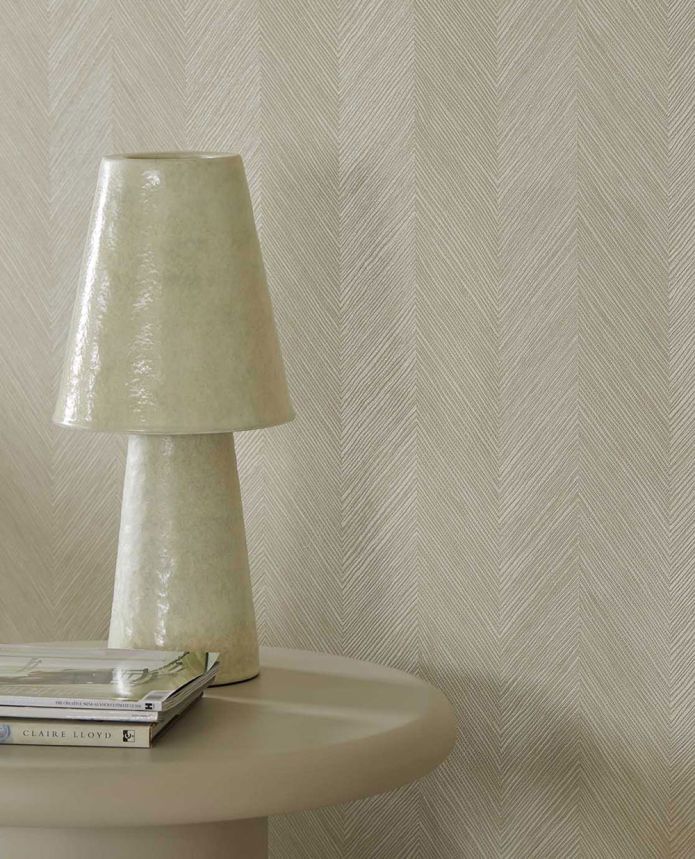 Geometric wallpaper, grey-beige, woven mat effect, 363232, Calm Crafted, Eijffinger