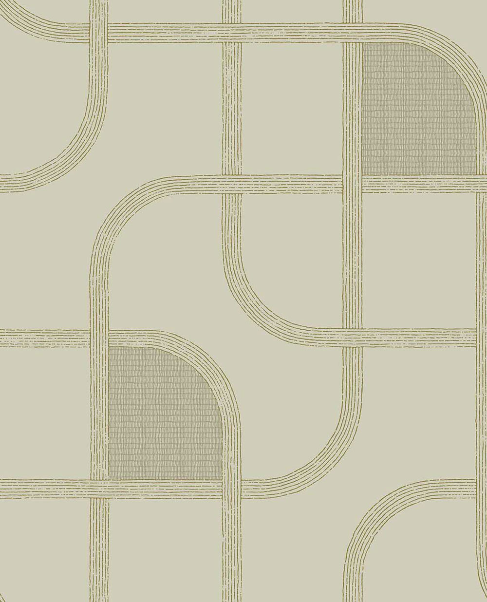 Geometric wallpaper, green, stripes, 363262, Calm Crafted, Eijffinger