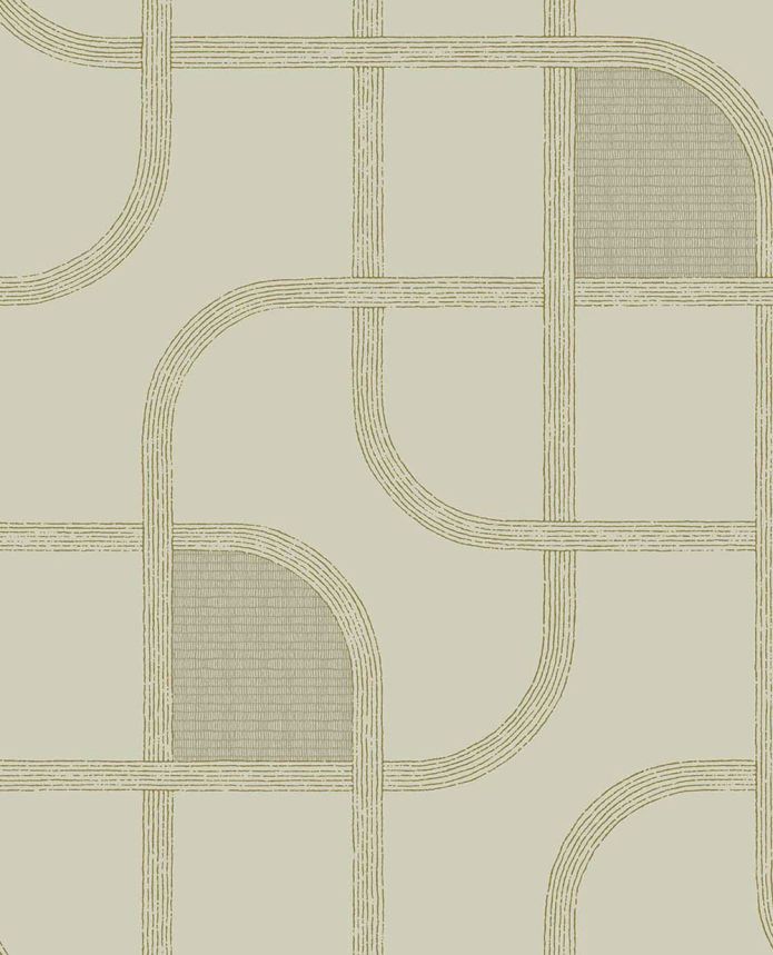 Geometric wallpaper, green, stripes, 363262, Calm Crafted, Eijffinger
