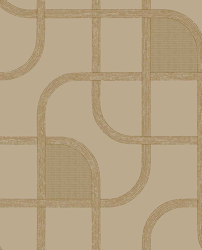 Geometric wallpaper, brown, stripes, 363264, Calm Crafted, Eijffinger