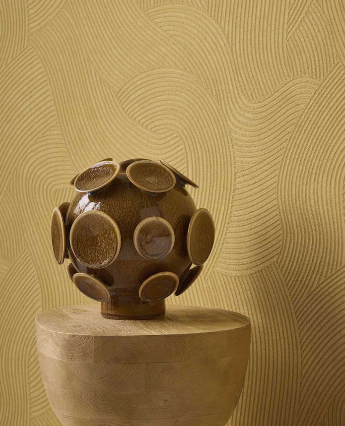 Wallpaper, yellow, waves, 363276, Calm Crafted, Eijffinger