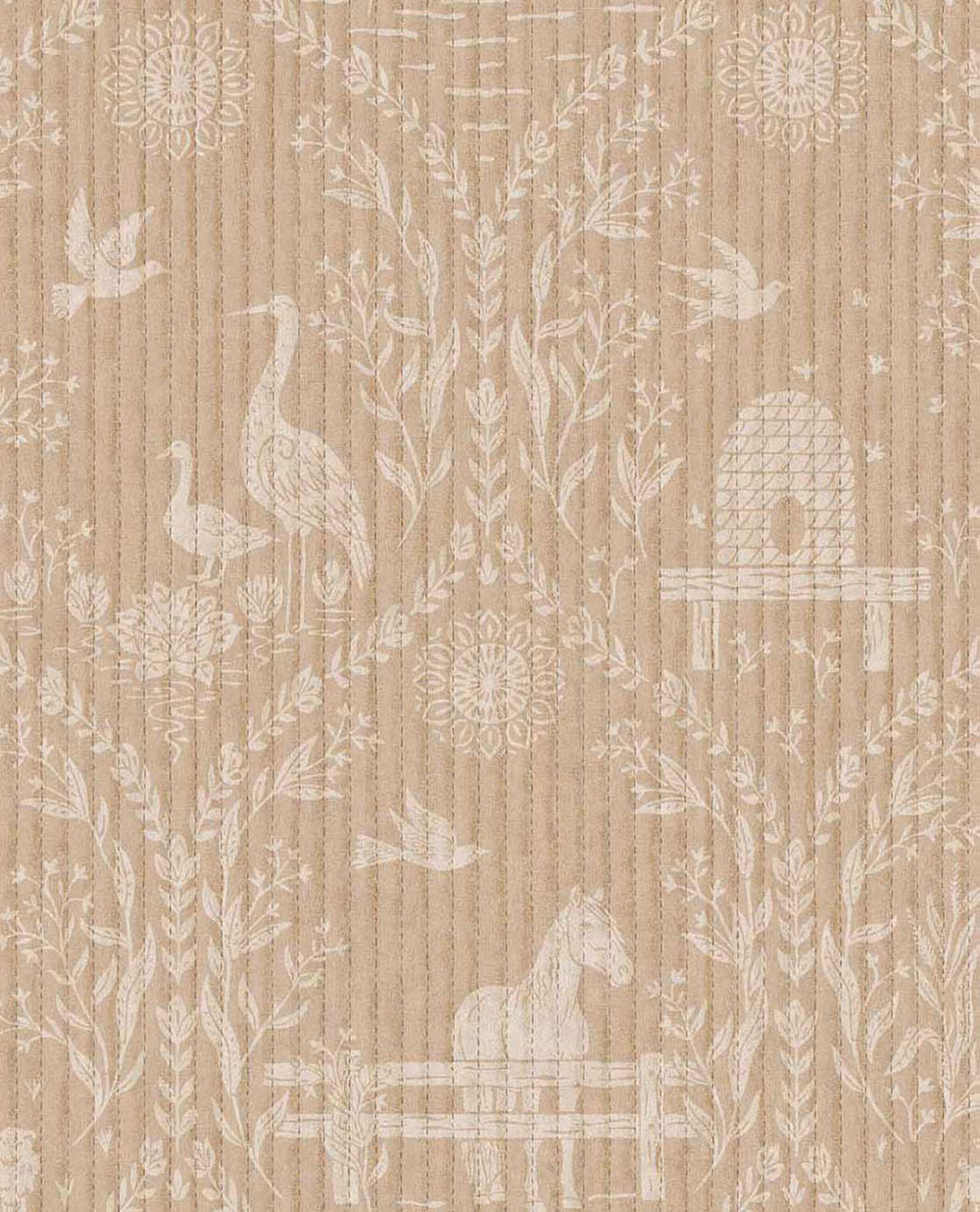 Brown wallpaper, animals, flowers, 363130, Tiny Treasures, Eijffinger