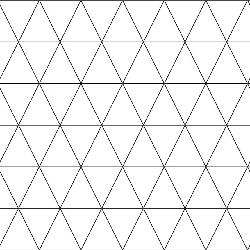 Black and white non-woven wallpaper with triangles 139148, Black & White, Esta