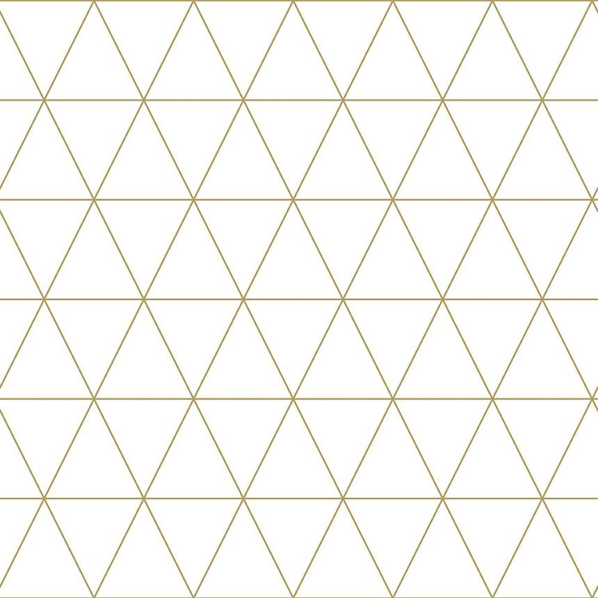 White-gold non-woven wallpaper with triangles 139147, Black & White, Esta