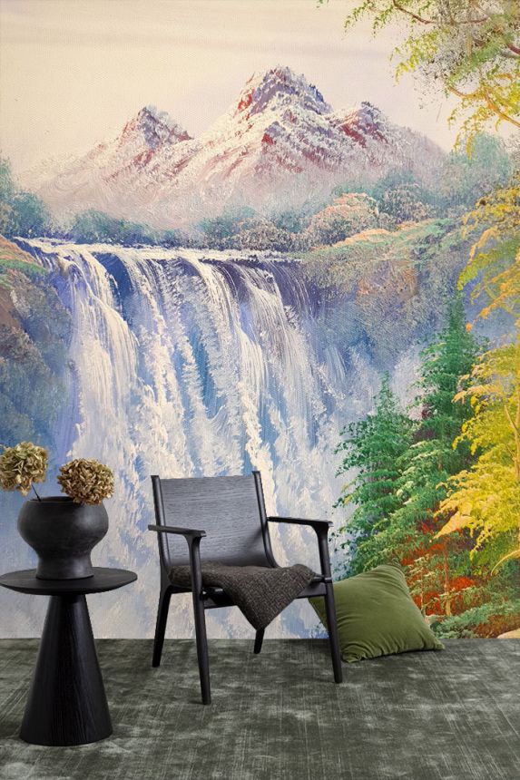 Custom Wall Murals, Landscape Painting with Waterfall and Trees, 10201, Vavex