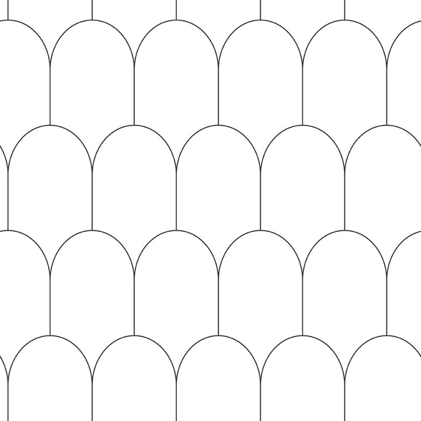Geometric pattern wallpaper 139140, Black & White, Esta