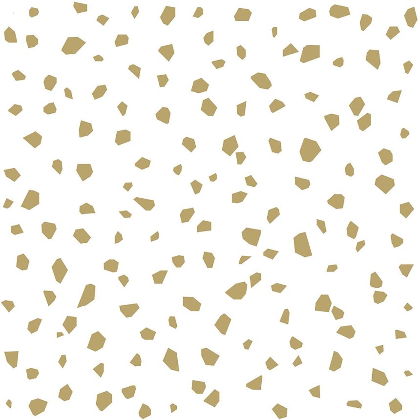 White non-woven wallpaper, irregular golden shapes 139133, Black & White, Esta
