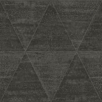 Gray-black metallic non-woven wallpaper, imitation of metal triangles 337605, Matières - Metal, Origin