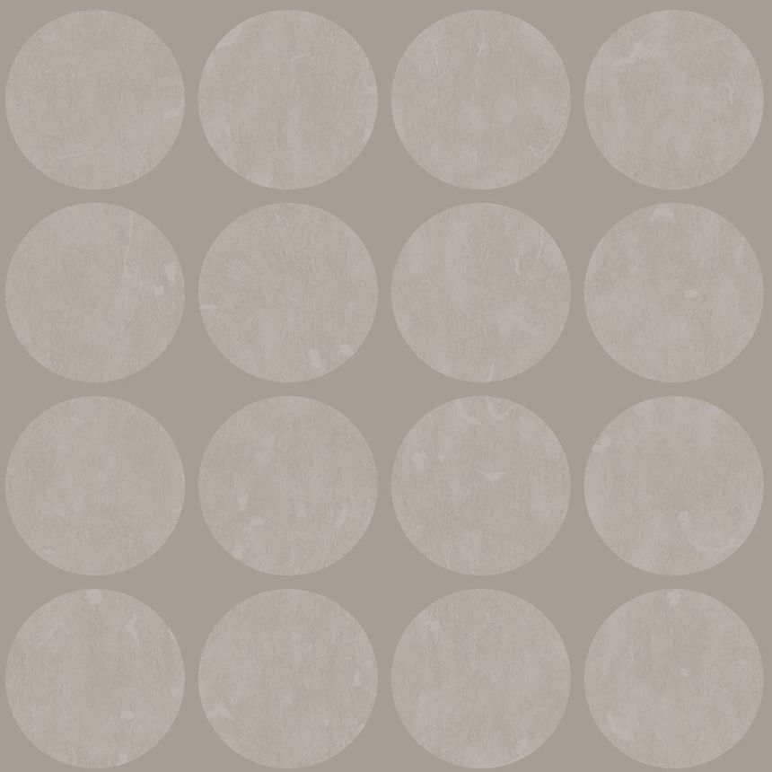 Non-woven brown wallpaper, matte polka dots on a metallic background  347608, Matières - Metal, Origin