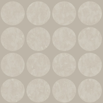 Non-woven wallpaper, matte polka dots on a metallic background 347607, Matières - Metal, Origin