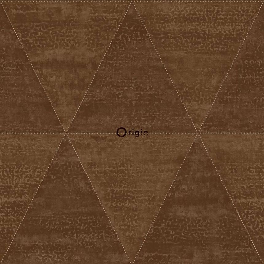 Non-woven brown wallpaper, imitation metal triangles 337604, Matières - Metal, Origin