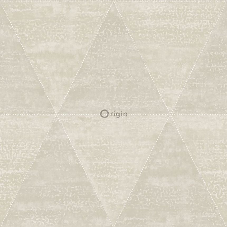 Gray metallic non-woven wallpaper, imitation of metal triangles 337257, Matières - Metal, Origin