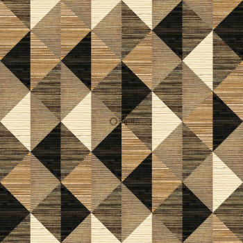Geometric non-woven wallpaper, imitation mat 357216, Matières - Wood, Origin