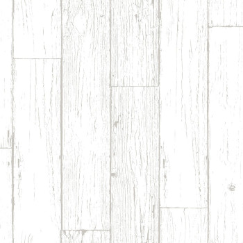 Metallic gray-silver non-woven wallpaper, imitation wood, boards 347551, Matières - Wood, Origin
