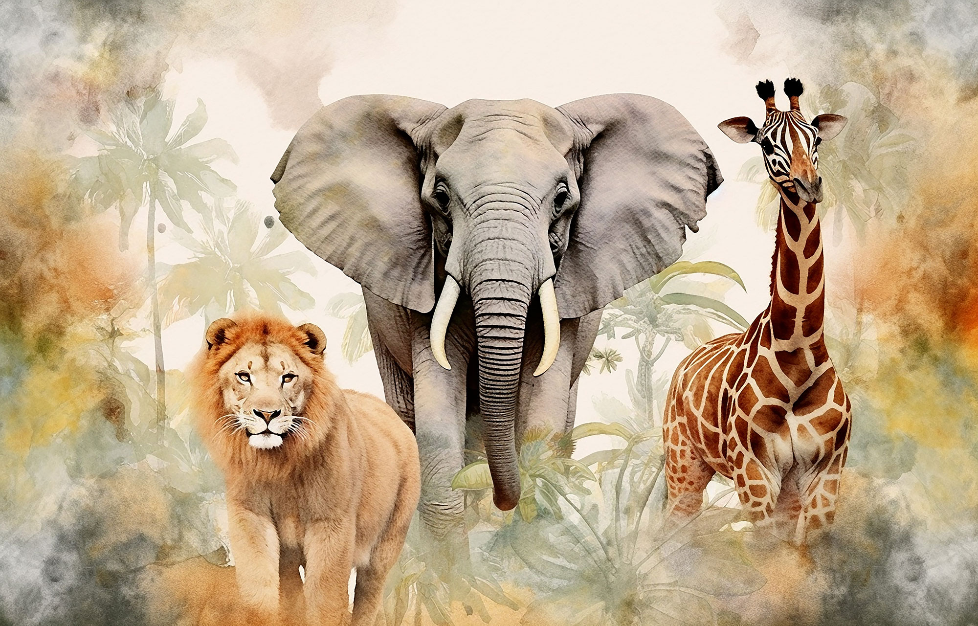 Custom wall murals, Jungle animals, 10240, Vavex