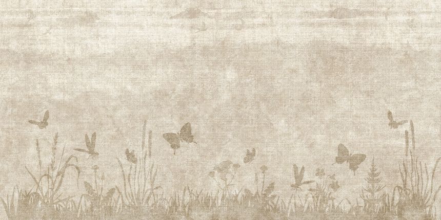 Custom wall murals, Painting, meadow grass, butterflies, 10242, Vavex