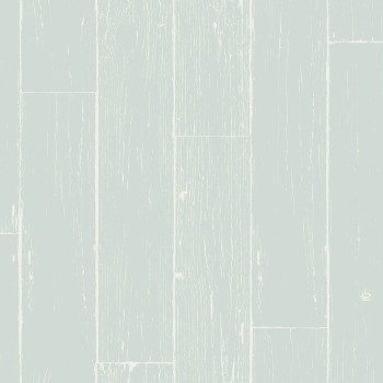 Gray-blue non-woven wallpaper, imitation wood, boards 347540, Matières - Wood, Origin