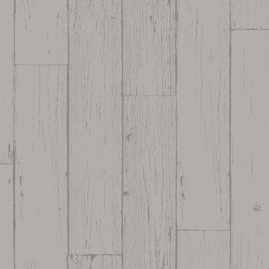 Non-woven wallpaper gray, imitation wood, planks 347538, Matières - Wood, Origin