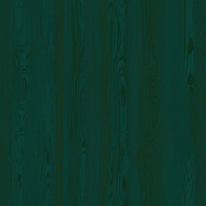Non-woven wallpaper green metallic, imitation wood 347535, Matières - Wood, Origin