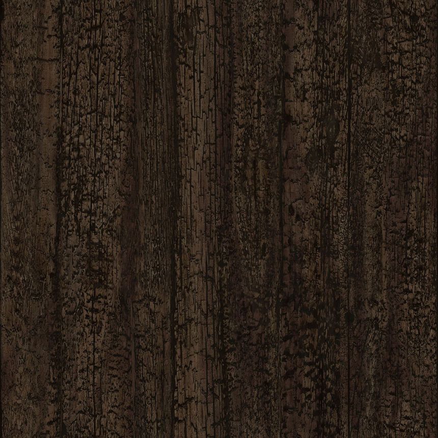 Non-woven wallpaper dark brown imitation wood 347527, Matières - Wood, Origin