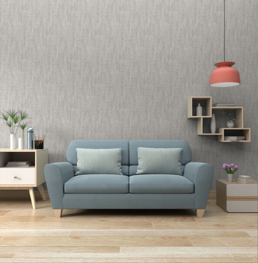Coarse Fabric Effect Wallpaper, Grey, Beige, RE521023, Renaissance, Design ID
