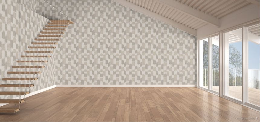 Abstract Wallpaper, Grey-Beige, Grey, Stripes, RE521033, Renaissance, Design ID