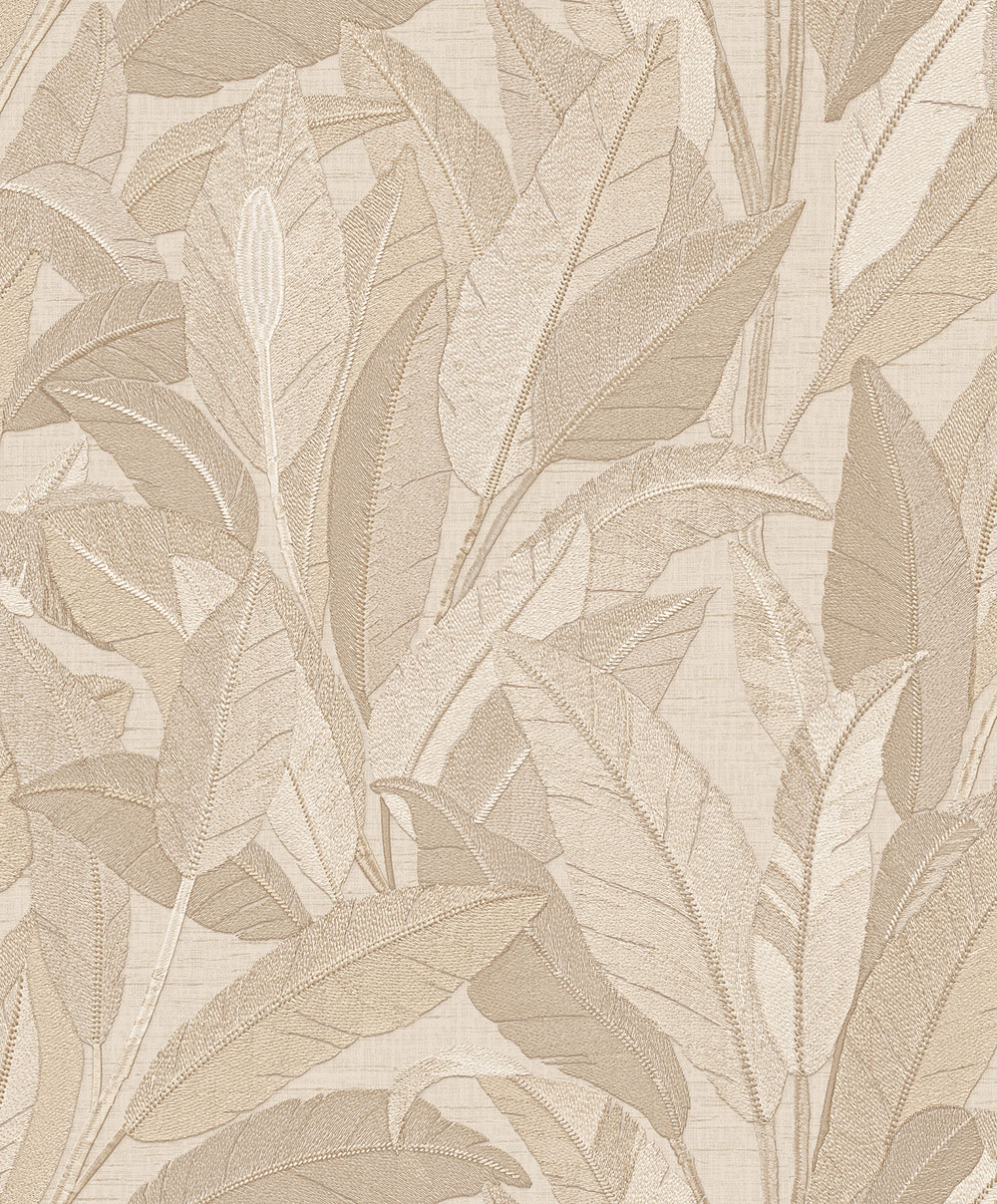 Leaf Wallpaper, Red-Brown, Brown, RE521052, Renaissance, Design ID