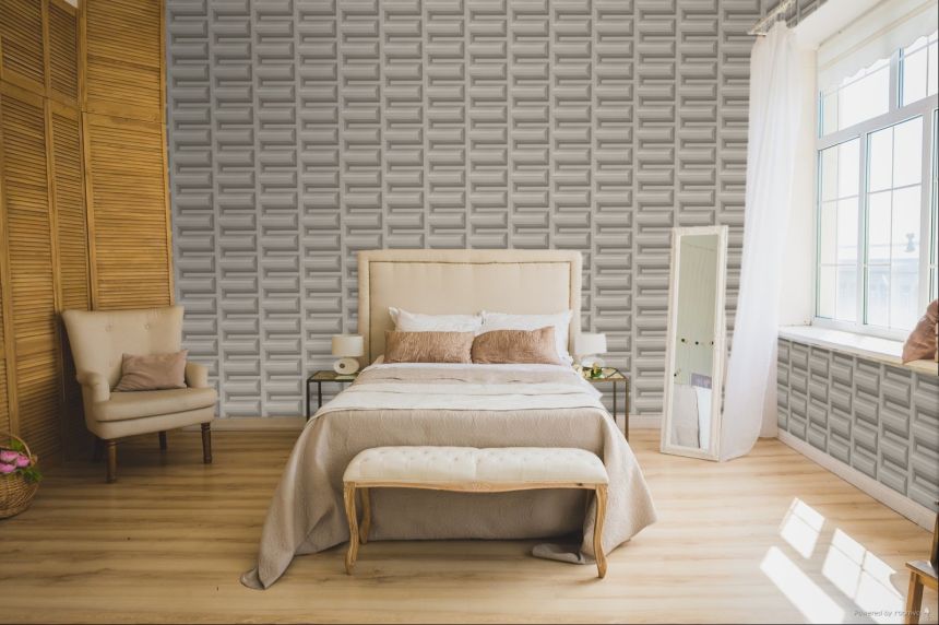3D Wallpaper, Light Grey, RE521073, Renaissance, Design ID