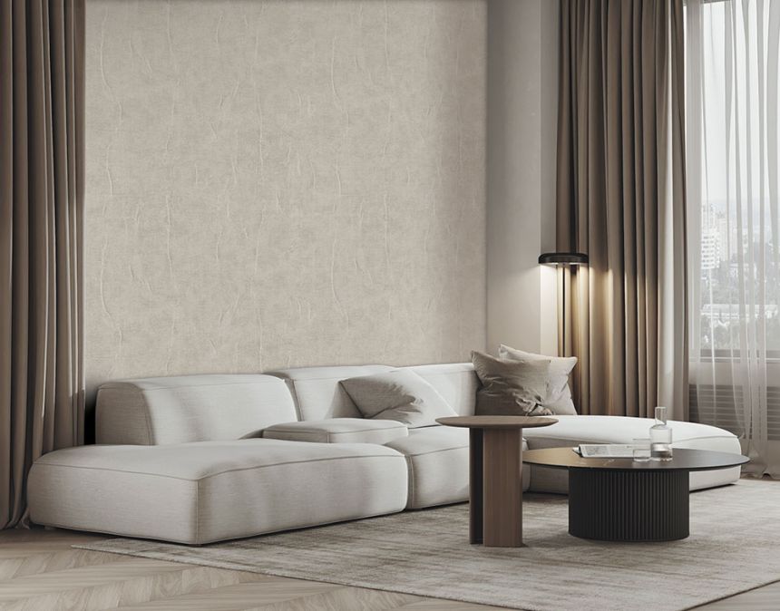 Stone Effect Wallpaper, Cream, RE521082, Renaissance, Design ID