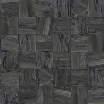 Gray-black non-woven wallpaper Wood, imitation wood paneling 347520, Matières - Wood, Origin