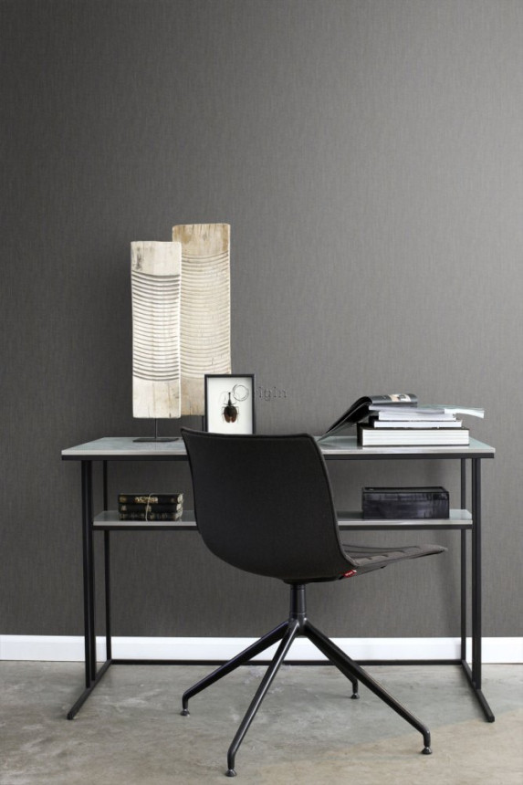 Metallic gray-brown non-woven wallpaper, mat design 347360, Matières - Wood, Origin