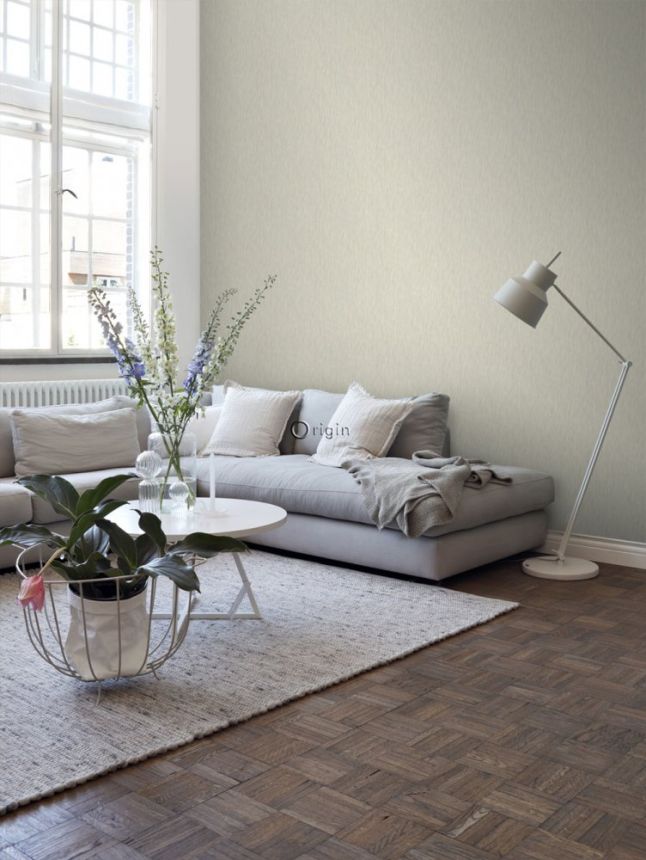 Gray-beige non-woven wallpaper, mat design 347316, Matières - Wood, Origin