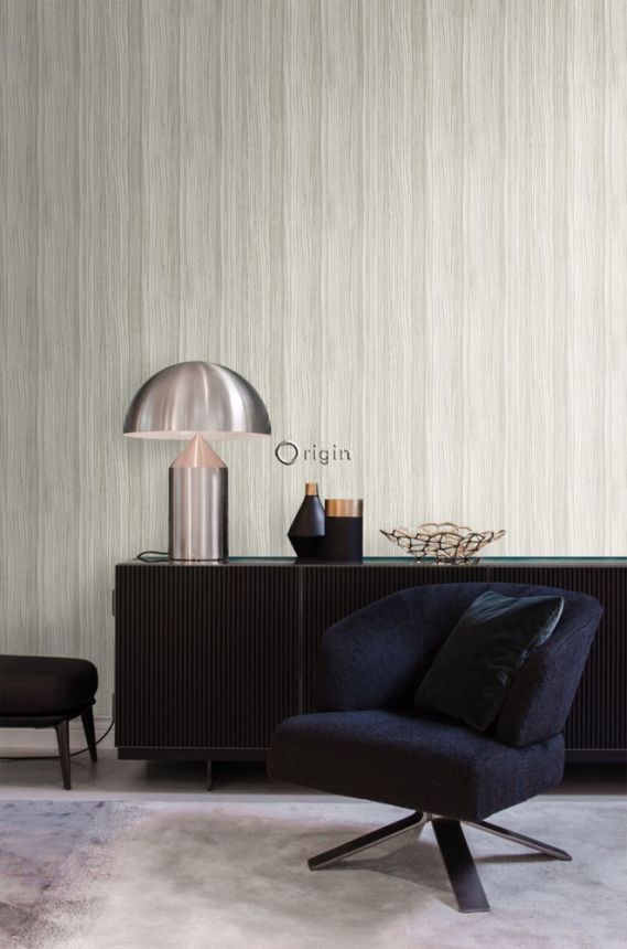 Gray-beige non-woven wallpaper, wood texture 347236, Matières - Wood, Origin