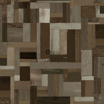 Non-woven wallpaper Wood, imitation wood paneling 337221, Matières - Wood, Origin