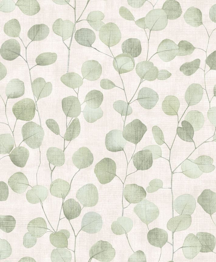 Non-woven wallpaper, green, cream, Leaves, S 81642, Bestseller Basic 1, Marburg