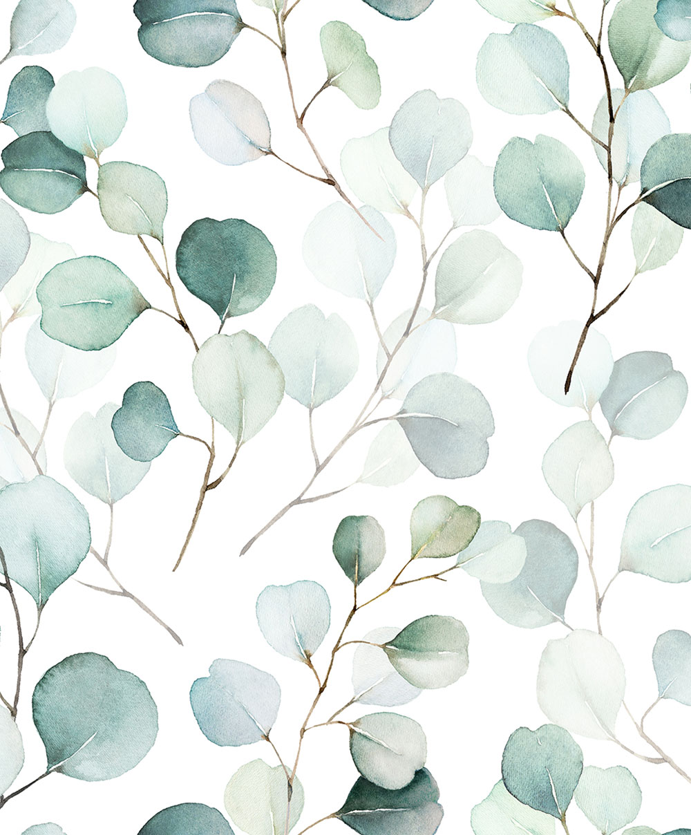 Non-woven wallpaper, green, white, Leaves, S 47420, Wohndesign 2026, Marburg