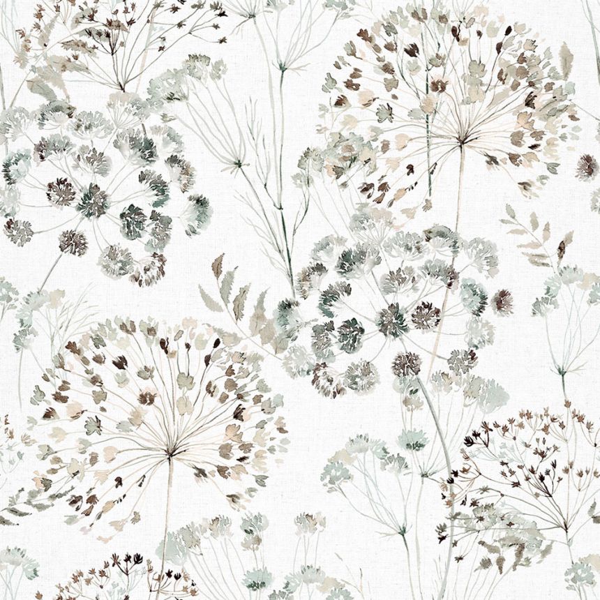 Non-woven wallpaper, gray-green, Meadow Flowers, S 35637, Wohndesign 2026, Marburg