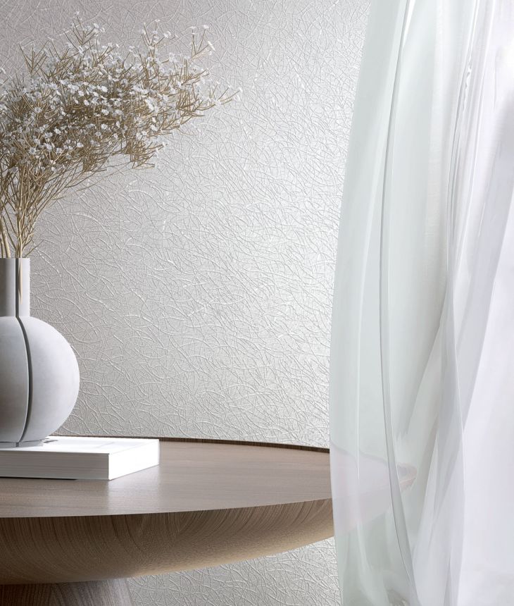 Textured wallpaper, gray-silver, S 82283, Pia, Novamur