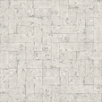 Non-woven wallpaper gray, imitation of stone cladding 347569, Matières - Stone, Origin