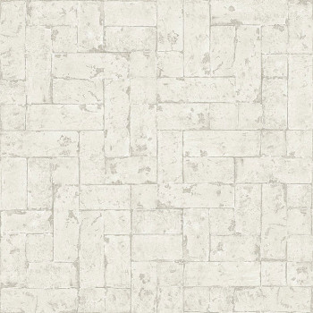 Non-woven wallpaper gray, imitation of stone cladding 347568, Matières - Stone, Origin
