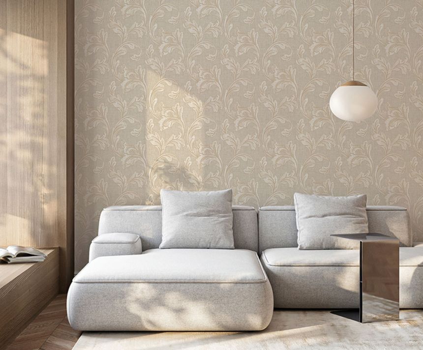 Non-woven wallpaper, cream, leaves, Z40001, Tradizione Italiana 3, Zambaiti Parati