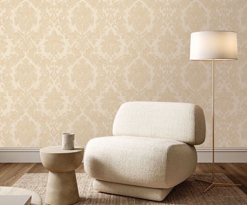 Castle-patterned non-woven wallpaper, beige (Taupe), Z40036, Tradizione Italiana 3, Zambaiti Parati