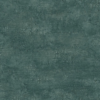 Green-blue non-woven wallpaper with an effect of cracks 347561, Matières - Stone, Origin