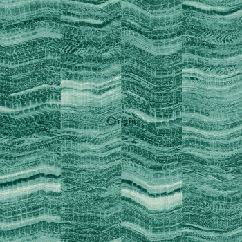 Non-woven wallpaper, green marble tile pattern 337248, Matières - Stone, Origin