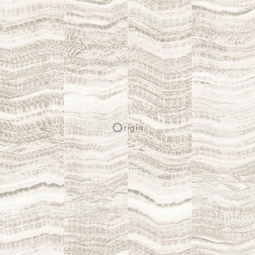 Gray-beige non-woven wallpaper, marble tile pattern 337245, Matières - Stone, Origin