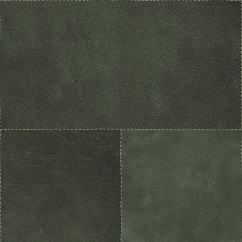 Non-woven wallpaper, green quilted leather pattern 357239, roll 0,5 x 8,37 m, Luxury Skins, Origin