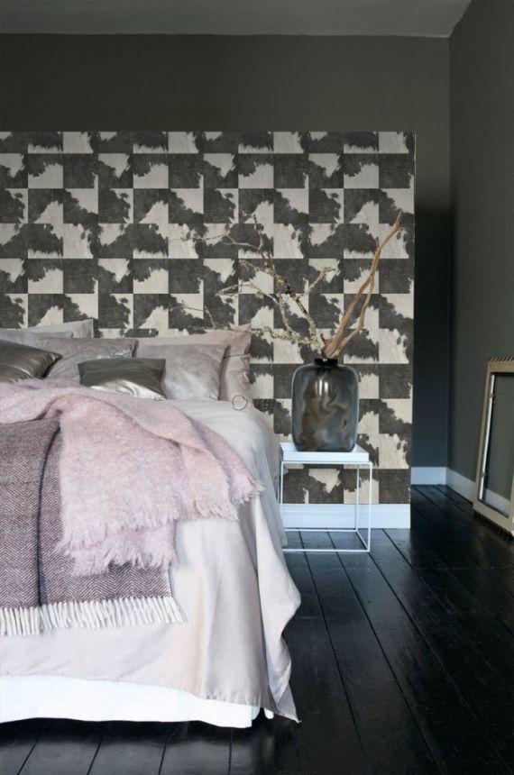 Non-woven wallpaper, square pattern of calfskin 347805, Luxury Skins, Origin